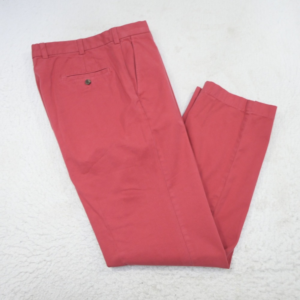 Brooks Brothers Chino Pants Mens 36x32 Clark Fit Red Cotton Flat Front Straight